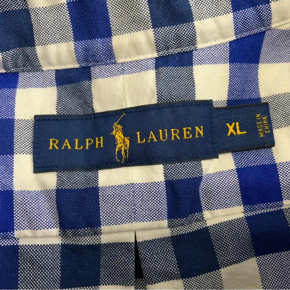 Ralph Lauren Casual Blue Checkered Gingham Button Down Shirt. Size XL. - Picture 5 of 6